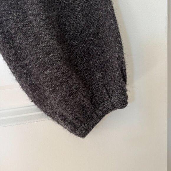 Grey Angora Wool Sweater with Crochet - Picture 4 of 6